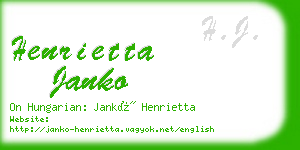 henrietta janko business card